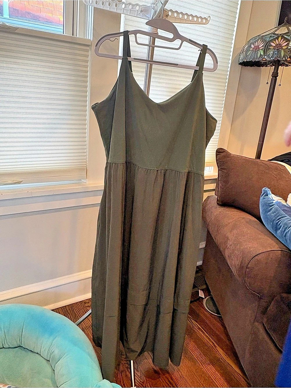 Athleta Olive Tank Dress w/ built in bra - Picture 2 of 3